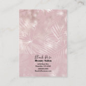 Carte De Visite Rose Gold rose Botanique Tropical Palm Tree Feuill (Dos)