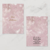 Carte De Visite Rose Gold rose Botanique Tropical Palm Tree Feuill (Devant / Derrière)