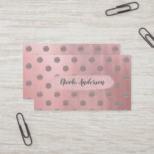Carte De Visite Rose Gold Rose Brillant Glamour Points Modernes Ch