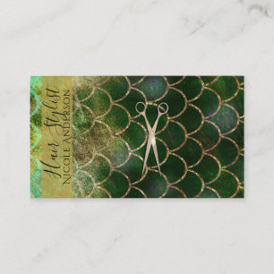 Carte De Visite Rose Gold Rose Gold Vert Sirène Coiffeur