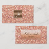 Carte De Visite Rose Gold Rose Parties scintillant Chic Glam Glitz (Devant / Derrière)