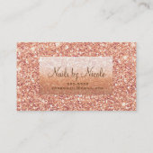 Carte De Visite Rose Gold Rose Parties scintillant Chic Glam Glitz (Dos)