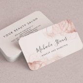 Carte De Visite Rose gold rose saumon élégant script