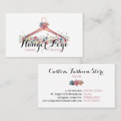 Carte De Visite Rose Gold Rose Seamstress Tailor Floral Hanger (Devant / Derrière)