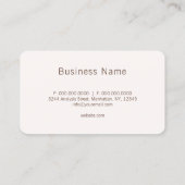 Carte De Visite Rose Gold Script Monogramme Consultant professionn (Dos)