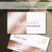 Carte De Visite Rose Gold Shimmer White Parties scintillant étoile