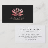 Carte De Visite Rose Gold Signature Lotus Fleur Yoga Pose (Devant / Derrière)