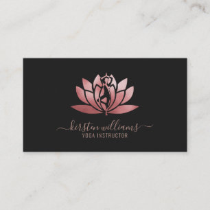 Carte De Visite Rose Gold Signature Lotus Fleur Yoga Pose