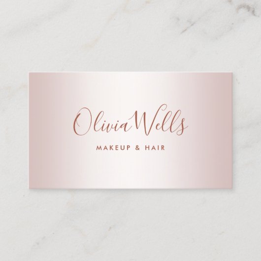 Carte De Visite Rose Gold Signature Script Social Media Business C (Devant)