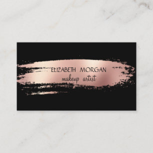 Carte De Visite Rose Gold simple et élégant coup de pinceau en feu