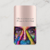 Carte De Visite Rose Gold Social Media QR Code -Photographies (Dos)