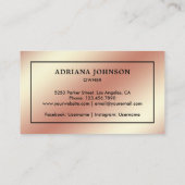 Carte De Visite Rose Gold Solitaire Bijoux magasin de diamants (Dos)