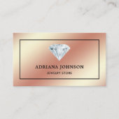 Carte De Visite Rose Gold Solitaire Bijoux magasin de diamants (Devant)