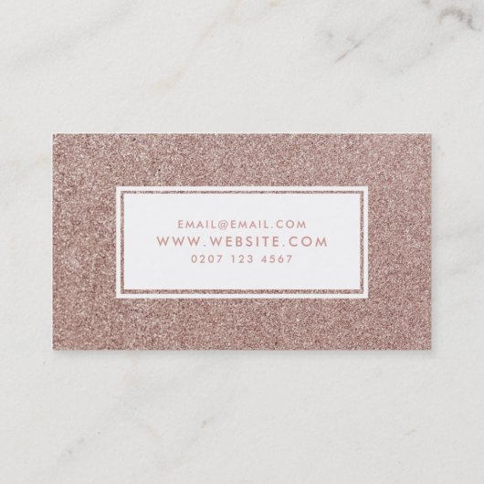 Carte De Visite Rose Gold Sparkle Parties scintillant Girl Make Up (Dos)
