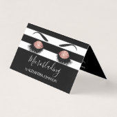 Carte De Visite Rose Gold Sparkly Parties scintillant Moderne Micr (Devant)