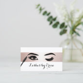 Carte De Visite Rose Gold Stripe Lashes Eyelash Eyes Artiste maqui (Debout devant)