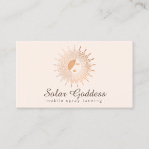 Carte De Visite Rose Gold Sun Goddess Girl Beauté Salon rose