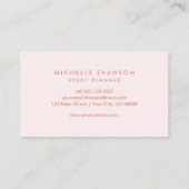Carte De Visite Rose Gold Sunburst Blush Rose (Dos)