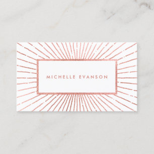 Carte De Visite Rose Gold Sunburst Professional