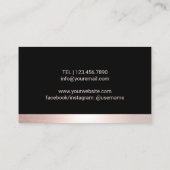 Carte De Visite Rose Gold Tree Root Logo Wellness Salon & Spa (Dos)