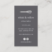 Carte De Visite Rose Gold Whisk | Bakery | Chef | Caterer (Dos)