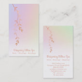 Carte De Visite *~* Rose Gold Willow Tree Branch Feuille Rainbow (Devant / Derrière)