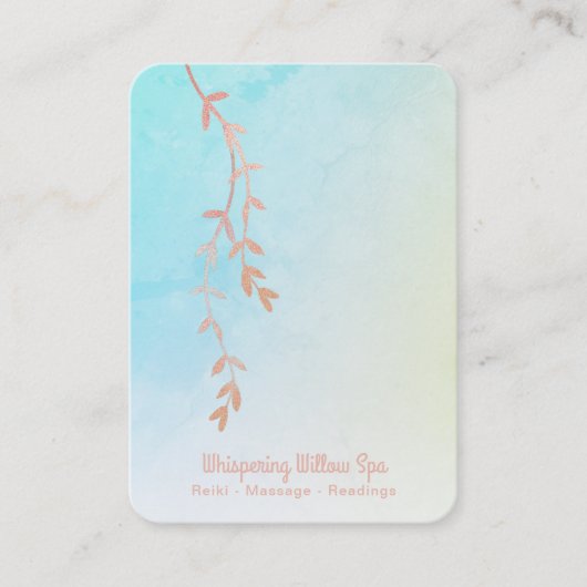 Carte De Visite *~* Rose Gold Willow Tree Branch - Pastel Ombre (Devant)