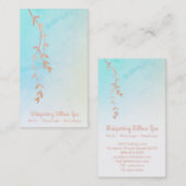 Carte De Visite *~* Rose Gold Willow Tree Branch Pastel Rainbow (Devant / Derrière)