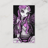 Carte de visite rose gothique "de dentelle" de fée (Dos)