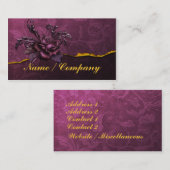 Carte De Visite Rose gothique et damassé (Devant / Derrière)