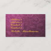 Carte De Visite Rose gothique et damassé (Dos)