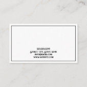 Carte De Visite Rose gothique foncé Artiste de tatouage noir et bl (Dos)