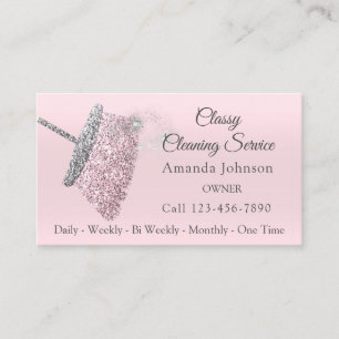 Carte De Visite Rose gris de Residencial de service chic de