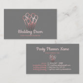 Carte De Visite Rose gris Gold Événement Anniversaire Ballotte de  (Devant / Derrière)