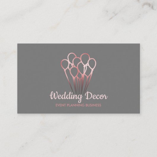 Carte De Visite Rose gris Gold Événement Anniversaire Ballotte de  (Devant)