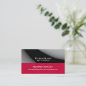 Carte de visite rose gris noir (Debout devant)