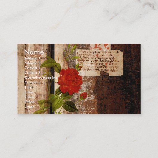 Carte De Visite Rose Grunge (Devant)