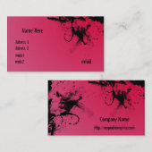 Carte de visite rose grunge (Devant / Derrière)