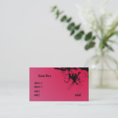 Carte de visite rose grunge (Debout devant)