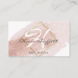 Carte De Visite Rose Hair Stylist Gold Parties scintillant Drives 