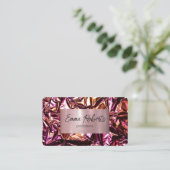 Carte De Visite Rose holographique métallique (Debout devant)