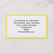 Carte De Visite Rose Hot #2, Ananas Ribbon Nom Monogramme (Dos)