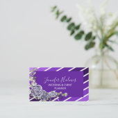 Carte de visite Rose Indigo Violet Blanc (Debout devant)