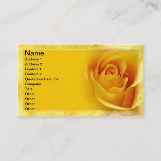 Carte De Visite Rose jaune (Devant)