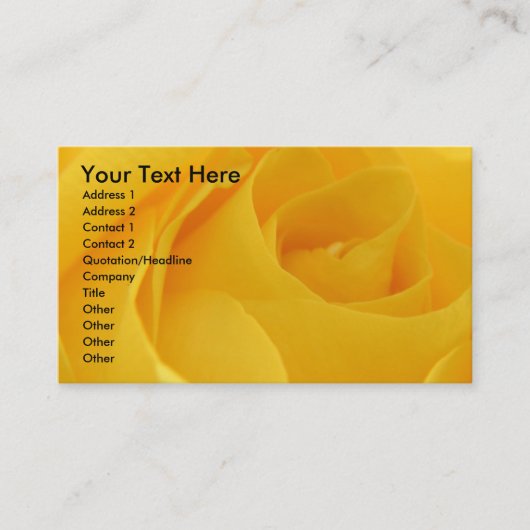 Carte De Visite Rose jaune (Devant)