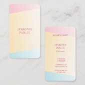 Carte De Visite Rose Jaune Bleu Moderne Élégant Tendance Couleurs  (Devant / Derrière)