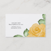 Carte De Visite Rose Jaune Chic Élégant Floral Pays Rustique (Dos)