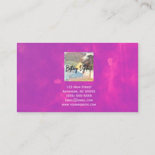 Carte de visite rose jaune orangé (Dos)