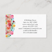 Carte De Visite Rose Jaune Rouge Bleu Floral Feminine (Dos)