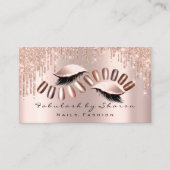 Carte De Visite Rose Lash Lux de Parties scintillant de clous de (Devant)